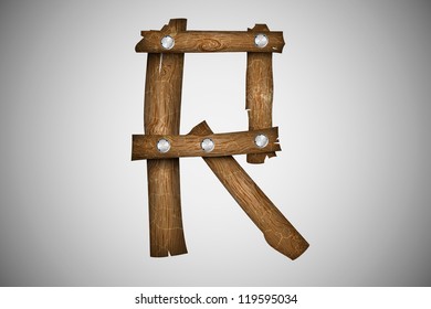 Wooden alphabet letter R