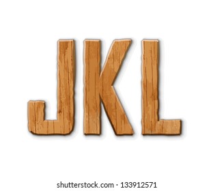 Wooden alphabet on a white background