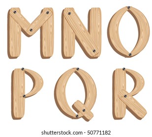 Wooden alphabet. Vector