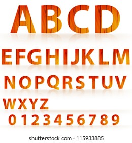 Wooden alphabet vector design