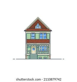 Wooden American House Pixel Art 8 Stock Vector (Royalty Free ...