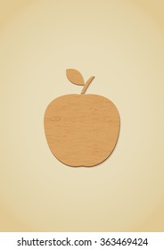 Wooden apple icon. Vector Illustration