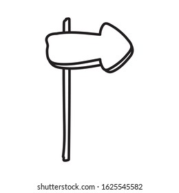 wooden arrow guide direction on stick vector illustration thick line
