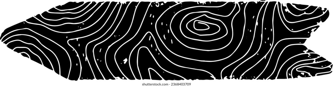 Flecha de madera, puntero. Gráficos, linocut, textura. Elemento de diseño negro vectorial.
