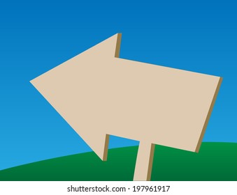 Wooden arrow pointing left