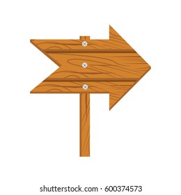 Wooden arrow. Wooden sign arrow icon isolated on white background