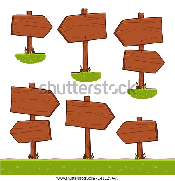Wooden Arrow Signs Set Stock Vector (Royalty Free) 141129469 | Shutterstock