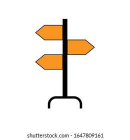 wooden arrows guide label vector