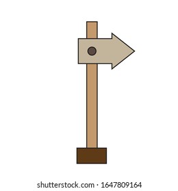 wooden arrows guide label vector