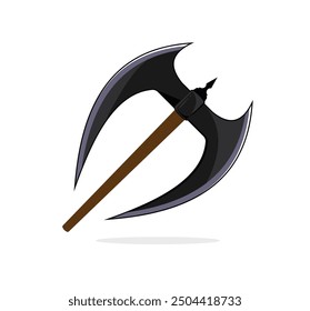 wooden axe blade vector element illustration. isolated axe blade design graphic resource element