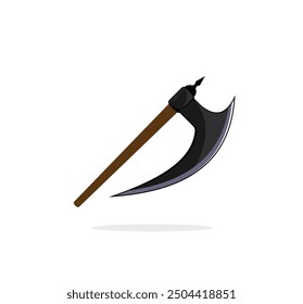 wooden axe blade vector element illustration. isolated axe blade design graphic resource element