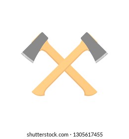 Wooden axe isolated on white background