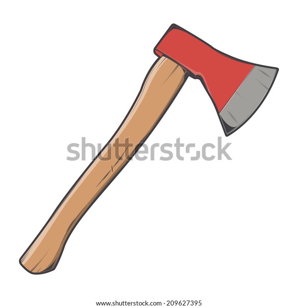 Wooden Axe Isolated On White Background Stock Vector (Royalty Free ...