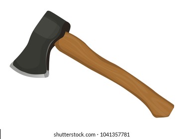 Wooden axe vector illustration