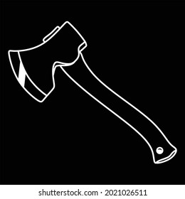 Ilustración vectorial de cera de madera. Elemento para el trabajo en madera o emblema o icono del leñador. Ilustración vectorial realista del hacha metálica con mango de madera.Diseño plano.