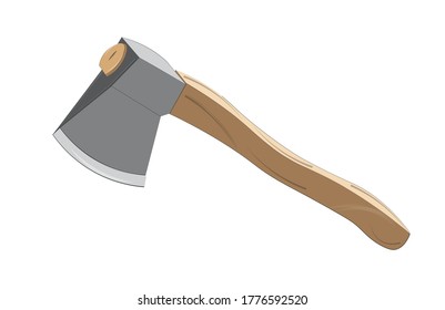 Wooden axe vector isolated on white background