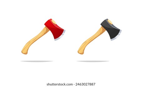 Vector de hacha de madera aislado sobre un fondo blanco.