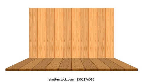 Wooden Backdrop For Display And Copy Space, Panel Wood Plank Empty Front View For Background, Wooden Brown For Decoration Stage Floor Display, Vintage Wood Plank For Banner Design, Wooden Plank Wall