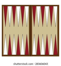 Wooden backgammon board game vector illustration. Backgammon table svg