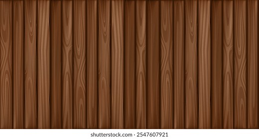 Fondo de madera. Tablones marrones con textura de madera. Ilustración vectorial. Tableros de madera dura.