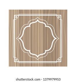 wooden background with frame icon