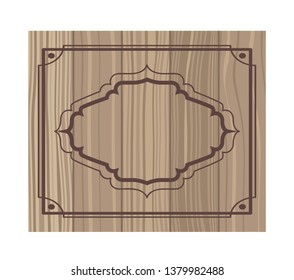 wooden background with frame icon