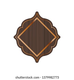 wooden background with frame icon