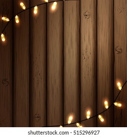 Wooden background lamp. Vector Illustration.