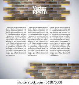 Wooden background with neon lights, vector illustration, for the text template.