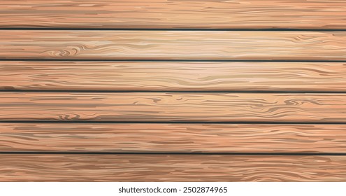 Wooden background. Nut color wooden planks. Vector backdrop for photo.