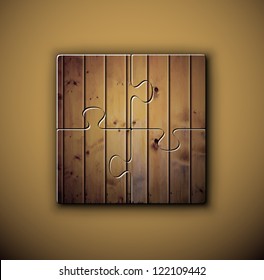 Wooden background on puzzle. Eps 10