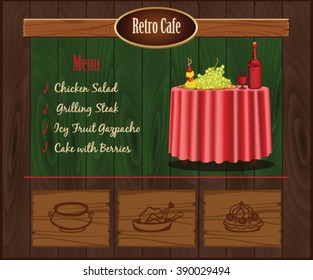Wooden background for Retro cafe template