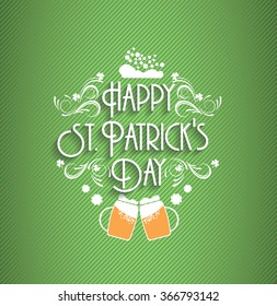 Wooden background with St.Patrick day. Saint Patrick's Day Typographic Background