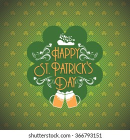 Wooden background with St.Patrick day. Saint Patrick's Day Typographic Background
