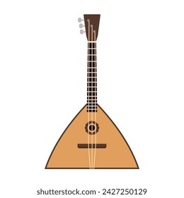 Wooden balalaika on white background