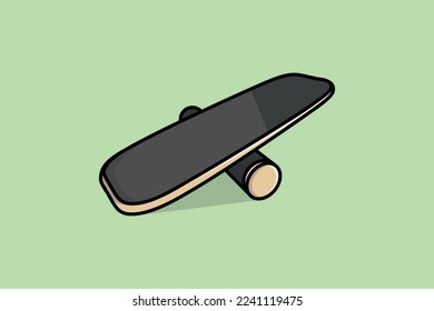 Wooden Balance Board vector illustration. Sport object icon concept. Lifestyle objects, Exercise board, Fitness activity. Balanced and unbalanced, equal and unequal weightiness board vector design.