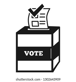 Wooden ballot box icon. Simple illustration of wooden ballot box vector icon for web design isolated on white background
