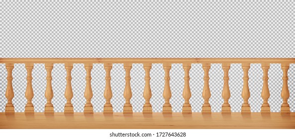 Wooden balustrade, balcony railing or handrails. svg