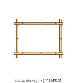 Holz Bambus Rahmen Cartoon. Schilderrahmen, Banner Tropisch, Arbeitstisch Holz Bambus Rahmen Zeichen. Isolierte Symbol Vektor-Illustration