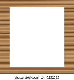 Wooden bamboo square frame, wooden bamboo frame made from a combination of different woods, isolated on a white background