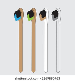 Wooden Bamboo Tooth Brush Illustration Drawing Hand Drawn