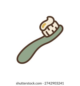 Wooden bamboo toothbrush with toothpaste representing sustainable hygiene and dental care.