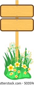 wooden banner with floral