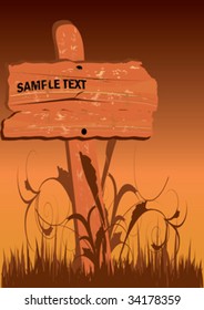  wooden banner in grass