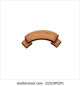 Wooden banner rustic signboard direction board wooden blank ribbon design vector