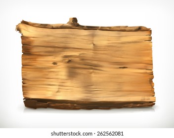 Wooden banner, vector