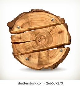 Banner de madera, vector