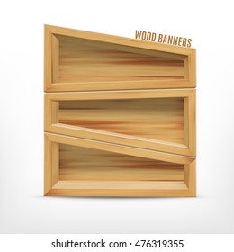 Wooden banners. EPS10 vector