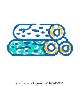 wooden bar building material doodle icon sketch vector. wooden bar building material sign. isolated symbol illustration