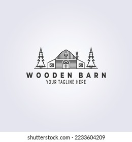 Wooden Barn logo vector illustration design
